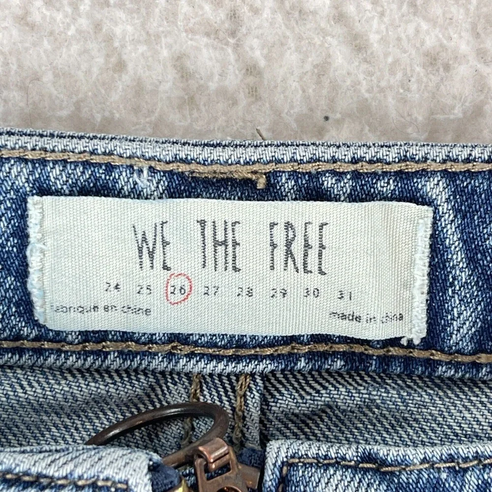We the Free People Blue Denim A-Line Jean Skirt‎ Womens 100% Cotton Size 26